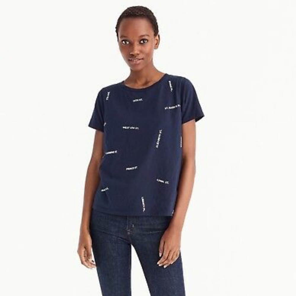 💙 J Crew NY streets t shirt size S. NWT